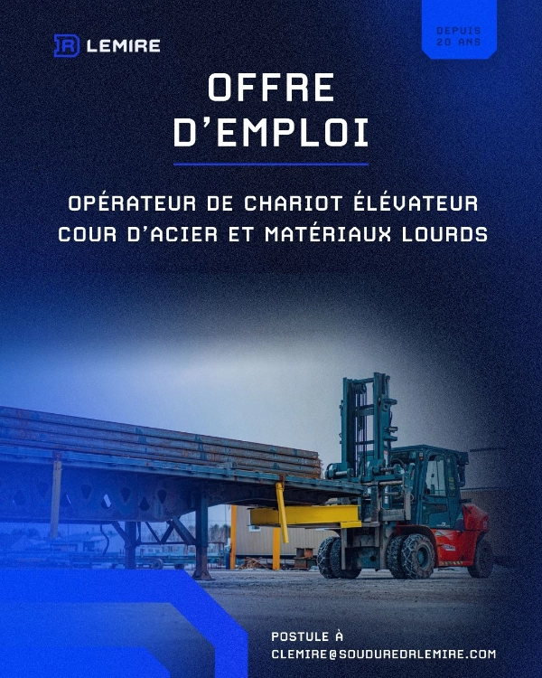 Dr Lemire - Carrière - Opérateur chariot élévateur